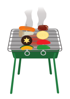 Grill mit Grillgut
