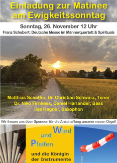 Einladung 3. Musikalische Matinee 26.11.2023: "Deutsche Messe" (F. Schubert)